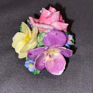 3/$30 Vintage Ceramic Flower Brooch